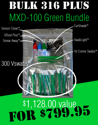 For professional camera sensor cleaning. Bulk 316 Plus MXD-100 Green Bundle.